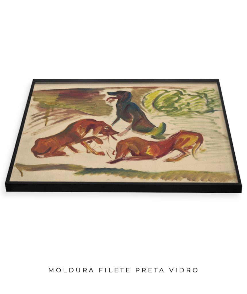 Dogs in a landscape by Arnold Peter Weisz