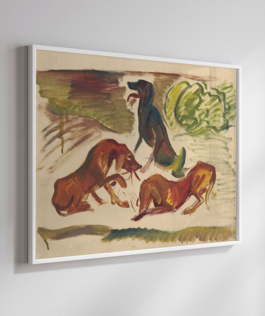 Dogs in a landscape by Arnold Peter Weisz