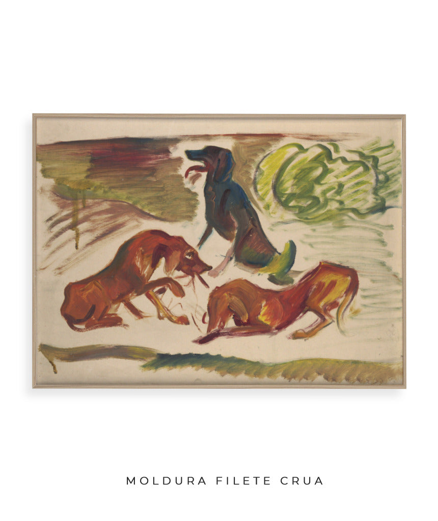Dogs in a landscape by Arnold Peter Weisz