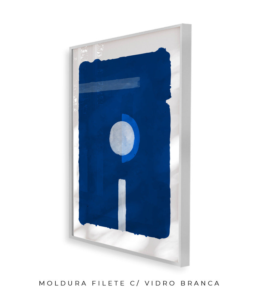 Círculo no meio do azul
