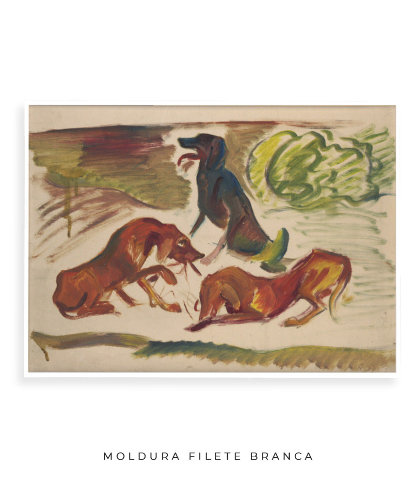 Dogs in a landscape by Arnold Peter Weisz