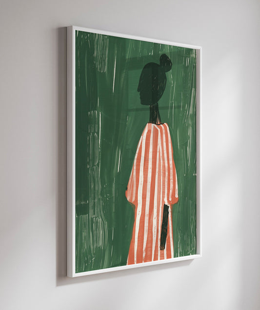 Silhueta com Vestido Listrado