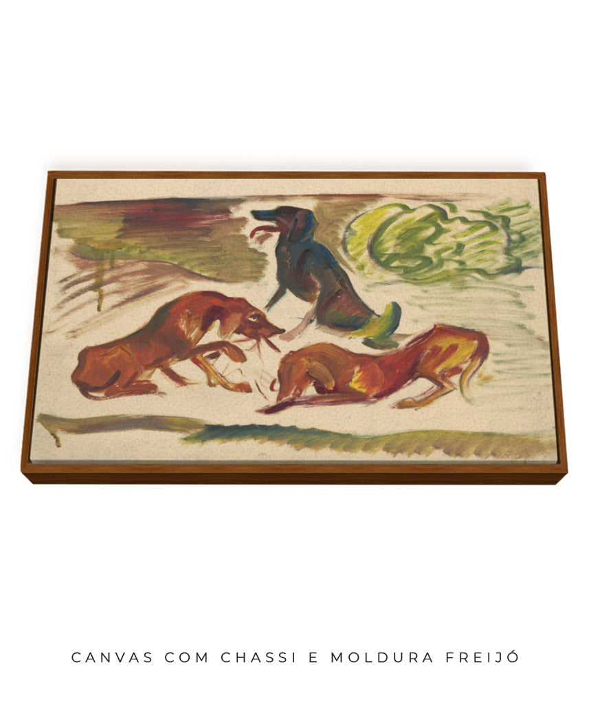 Dogs in a landscape by Arnold Peter Weisz