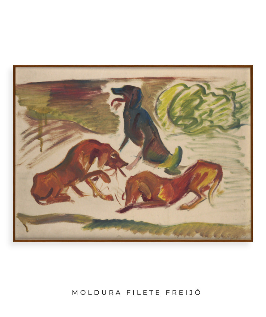 Dogs in a landscape by Arnold Peter Weisz