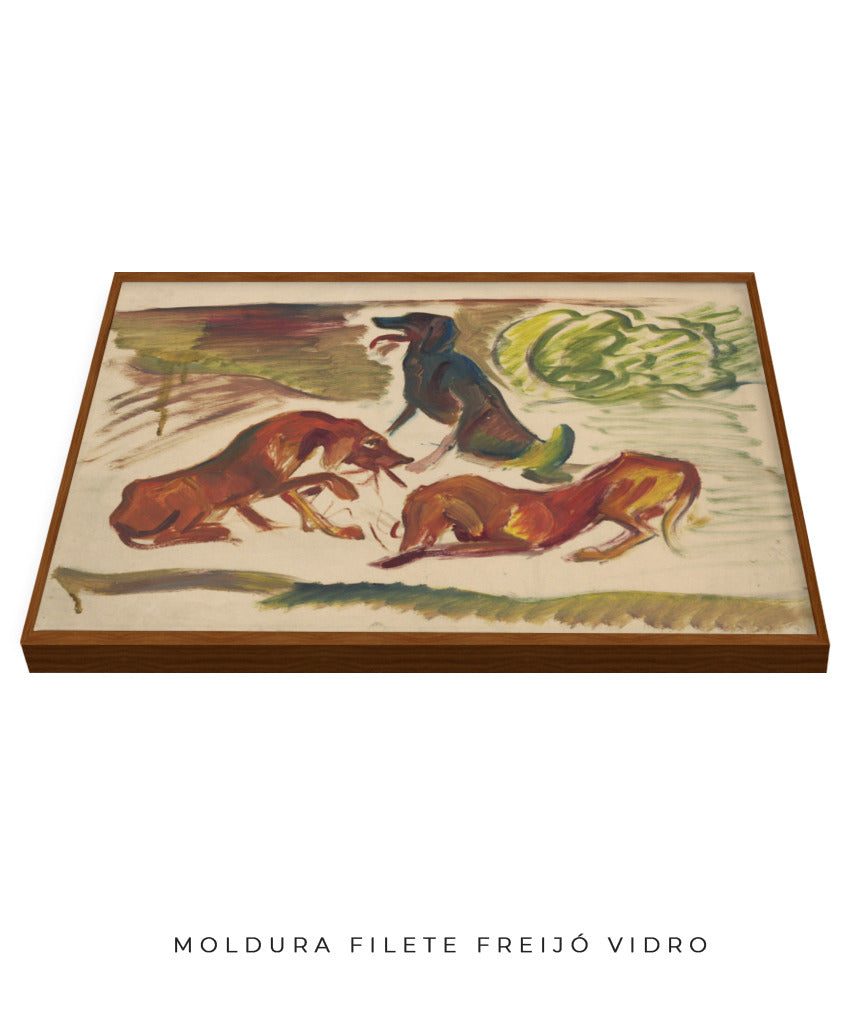 Dogs in a landscape by Arnold Peter Weisz