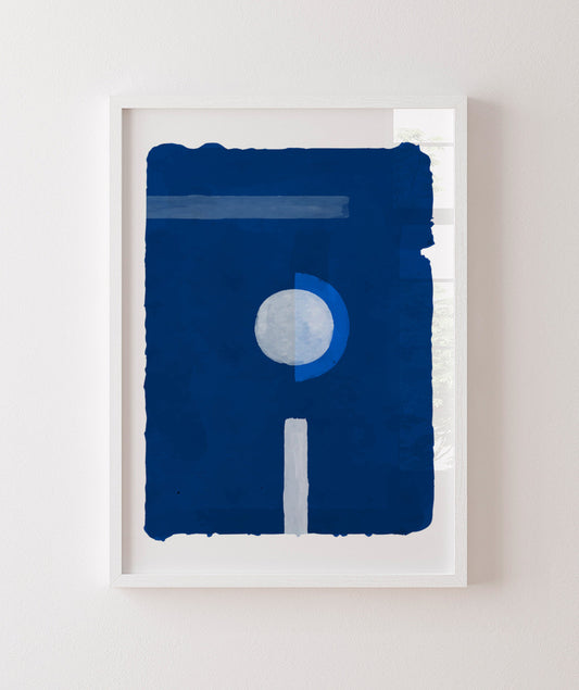 Círculo no meio do azul