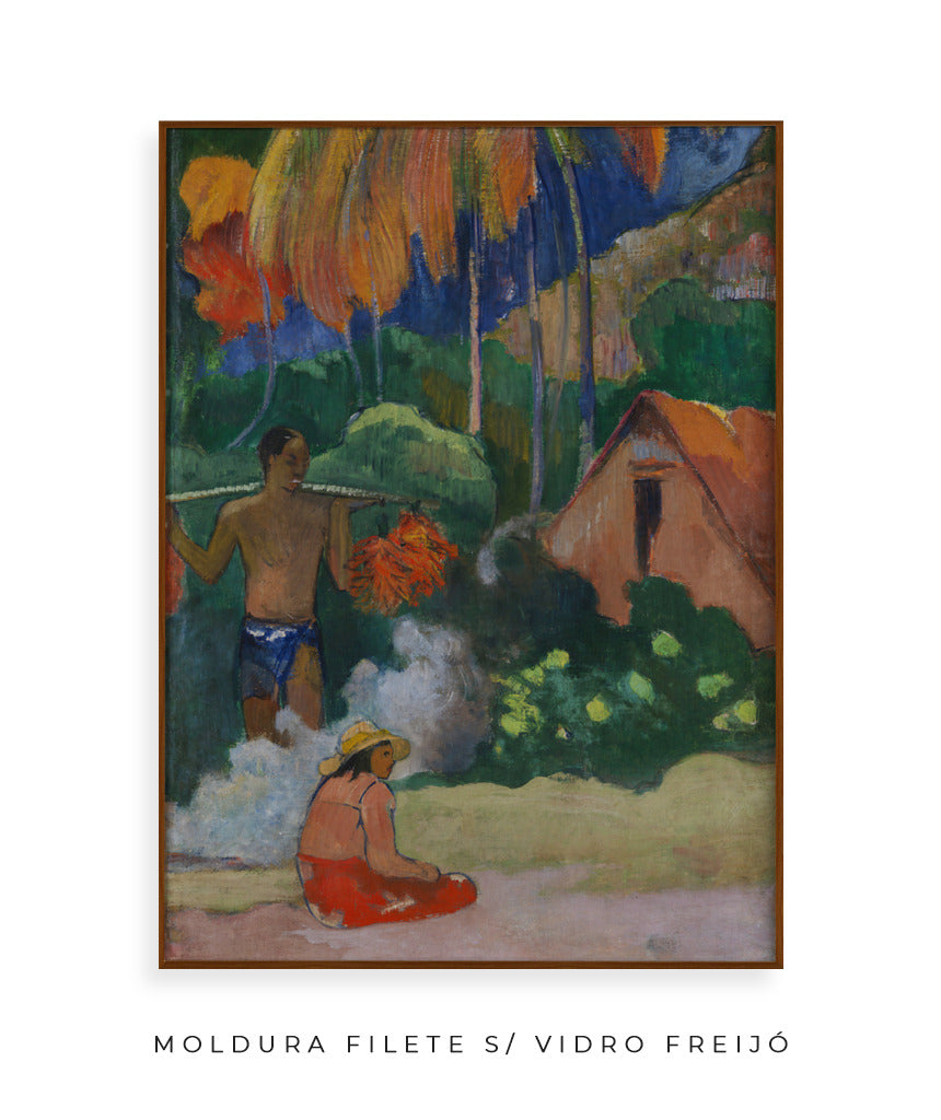 Landscape in tahiti by Paul Gaguin