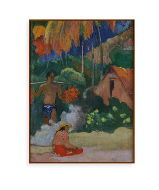 Landscape in tahiti by Paul Gaguin