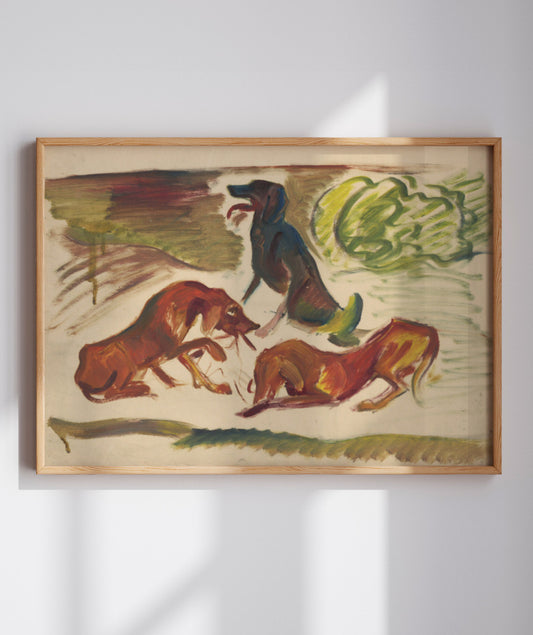 Dogs in a landscape by Arnold Peter Weisz