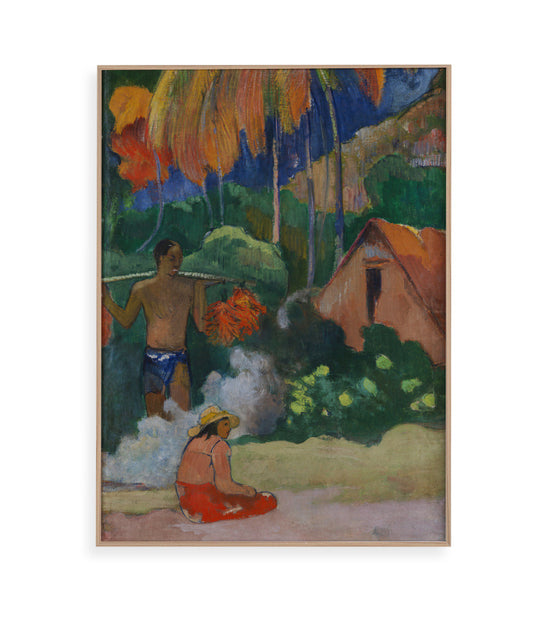 Landscape in tahiti by Paul Gaguin