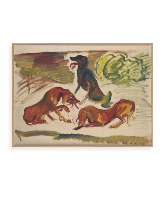 Dogs in a landscape by Arnold Peter Weisz