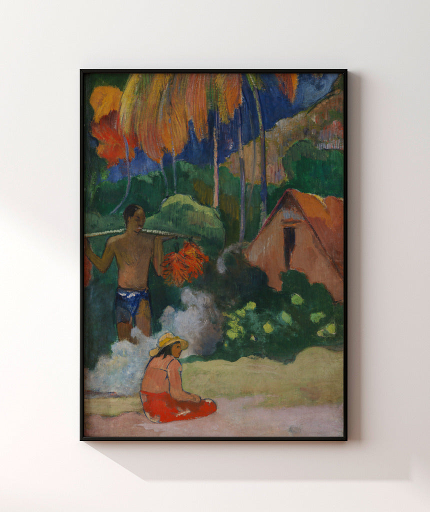 Landscape in tahiti by Paul Gaguin