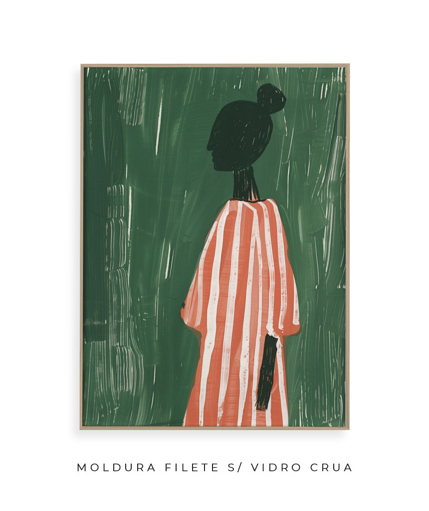 Silhueta com Vestido Listrado