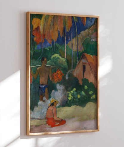 Landscape in tahiti by Paul Gaguin