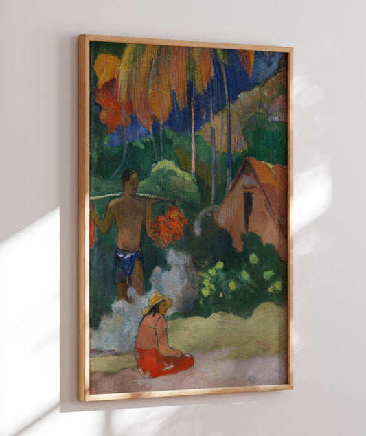Landscape in tahiti by Paul Gaguin